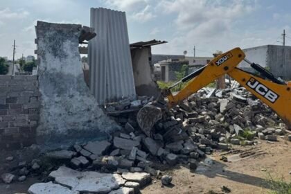 HYDRAA Demolishes Illegal Constructions on 100 Acres in Gajularamaram