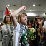 Photographs of Greta Thunberg and other activists upon their arrival in Athens