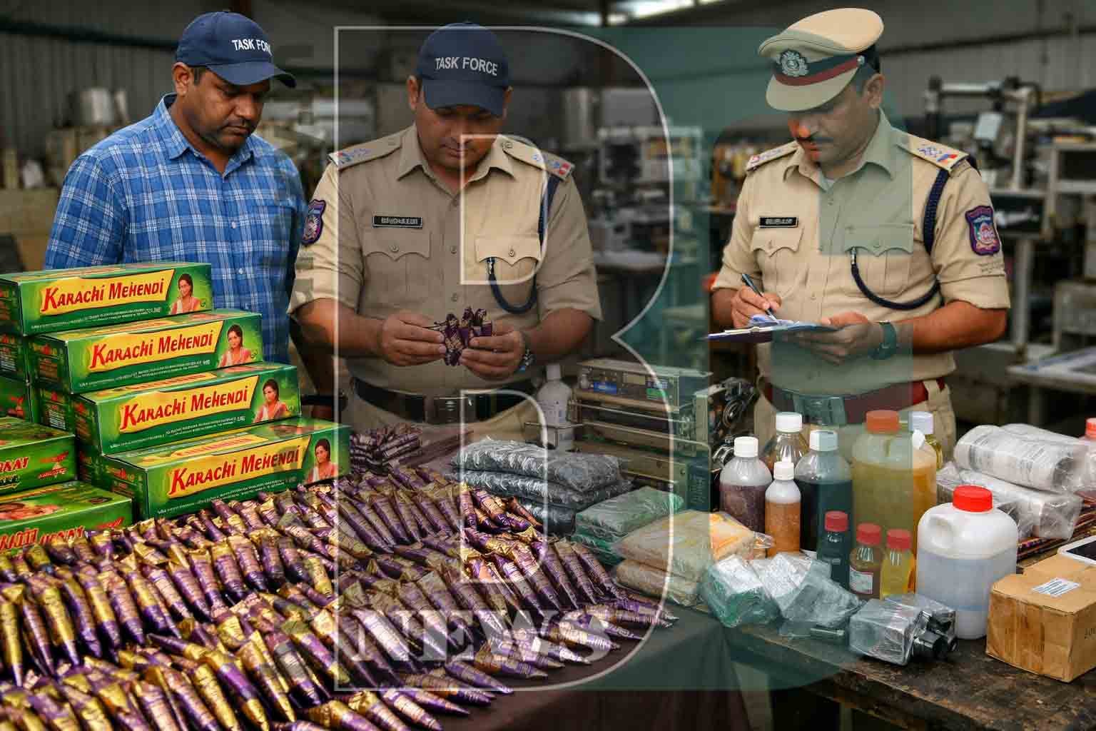 Commissioner’s Task Force Busts Duplicate “Karachi Mehendi” Racket in Hyderabad