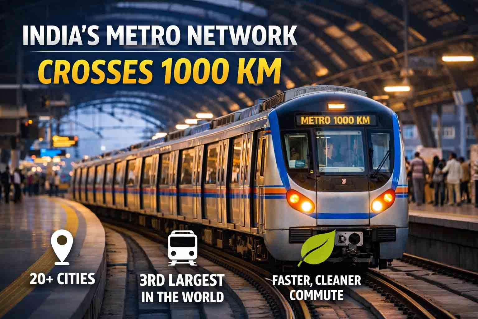 India’s Metro Rail Network Crosses 1,000 km