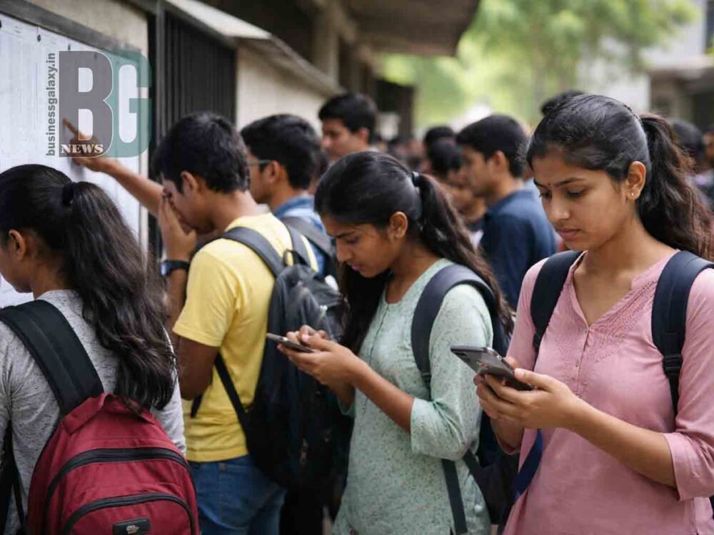Students checking exam results