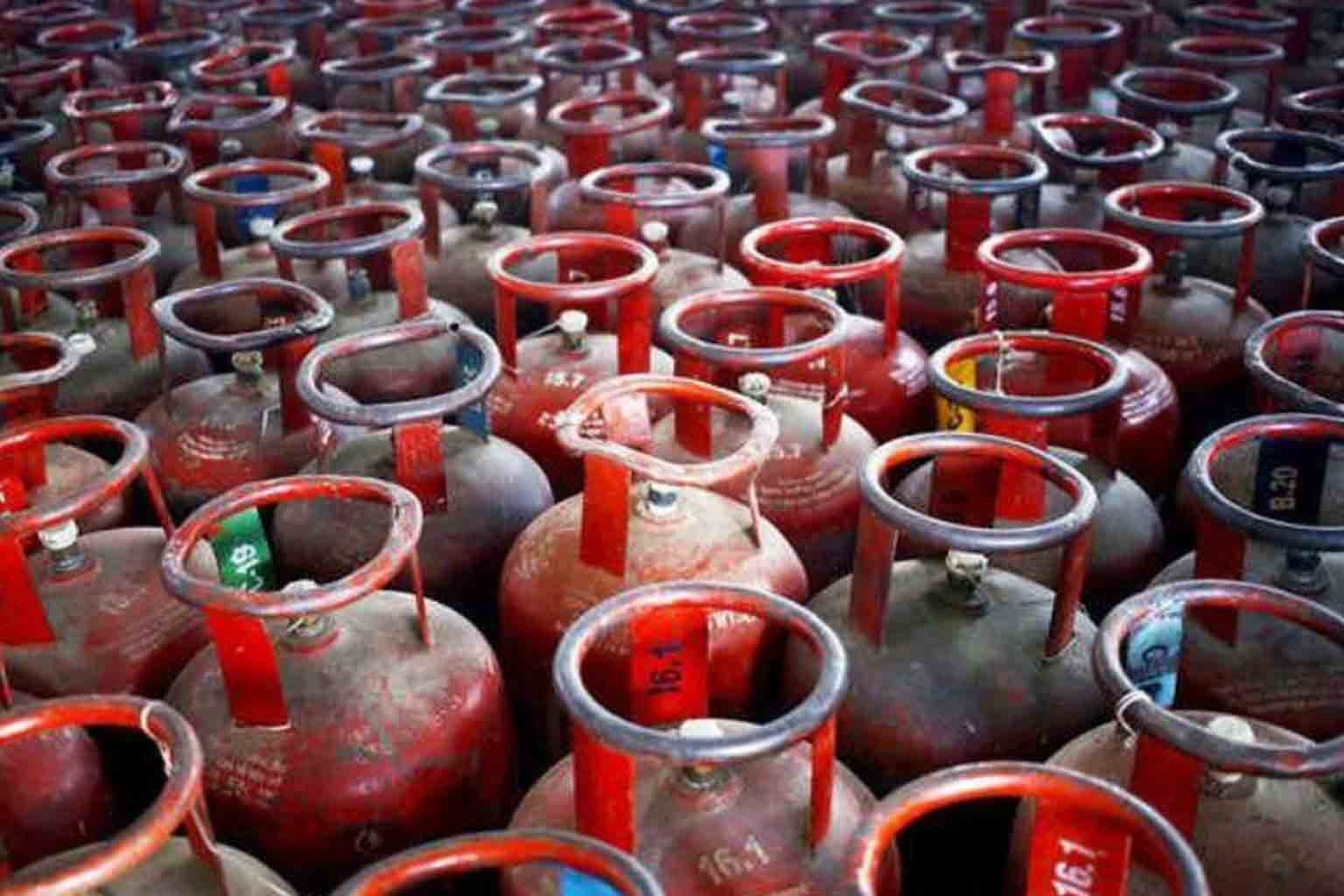 Warehouse filled with LPG cylinders