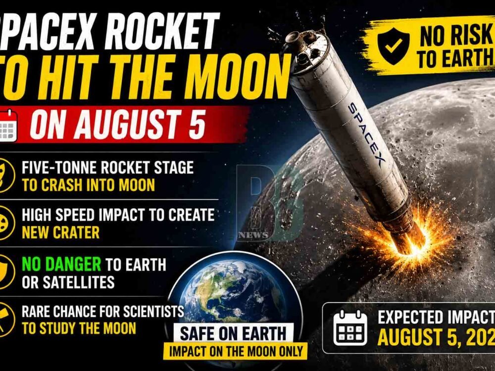 Five Tonne SpaceX Rocket to Hit the Moon on August 5