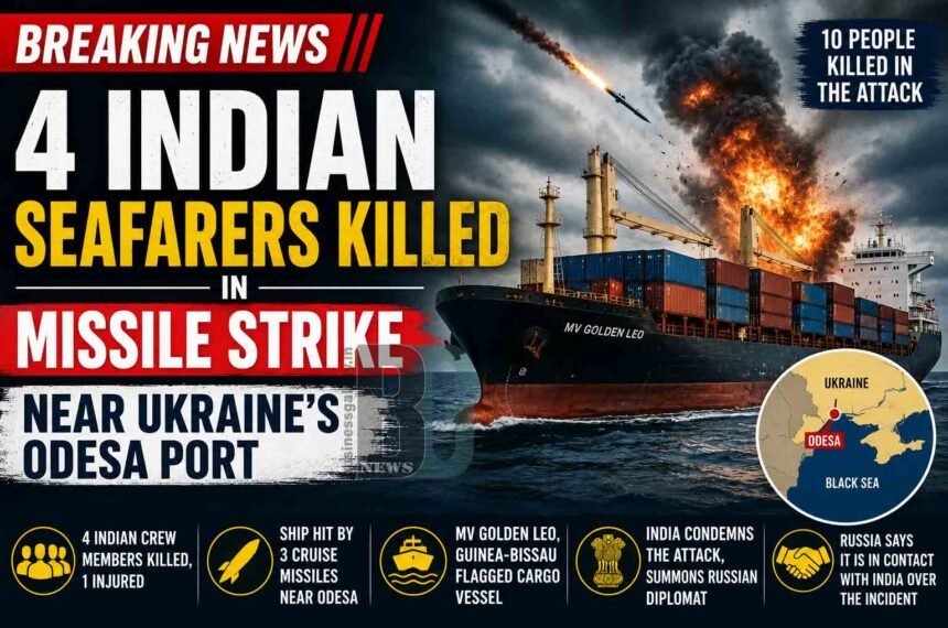Four Indian Seafarers Killed in Missile Strike