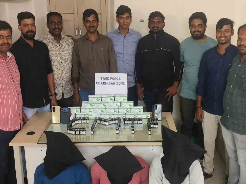 Hyderabad Police Seize 100 Mephentermine Injections Worth ₹4 Lakh; Three Arrested in Saifabad