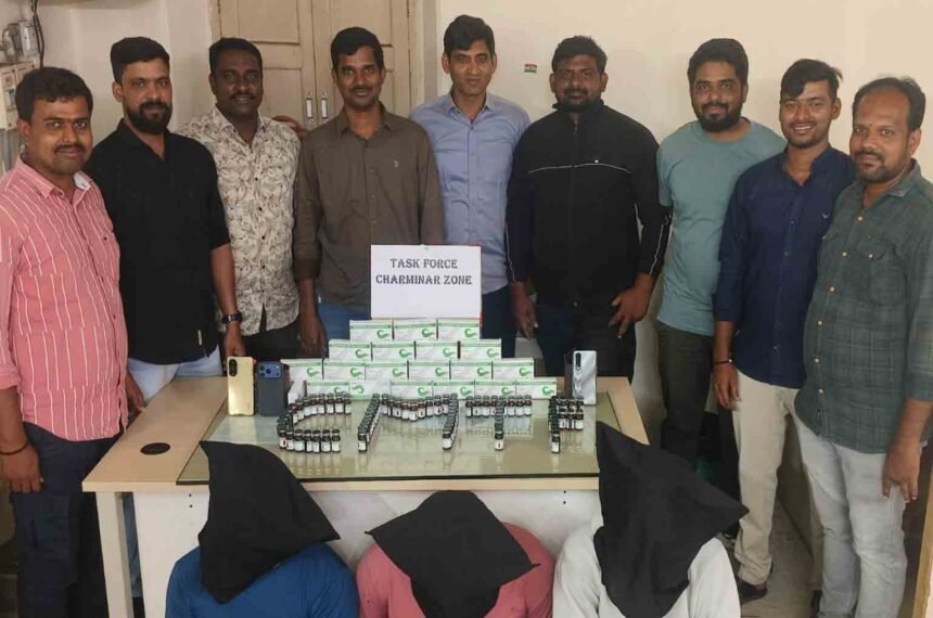 Hyderabad Police Seize 100 Mephentermine Injections Worth ₹4 Lakh; Three Arrested in Saifabad