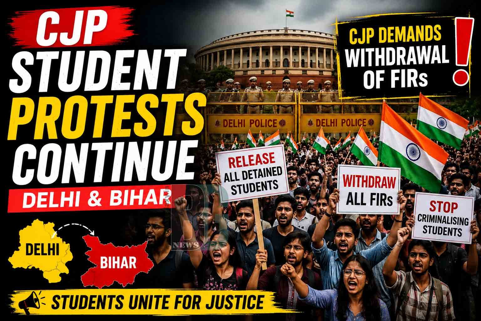 Student Protests Continue in Delhi & Bihar