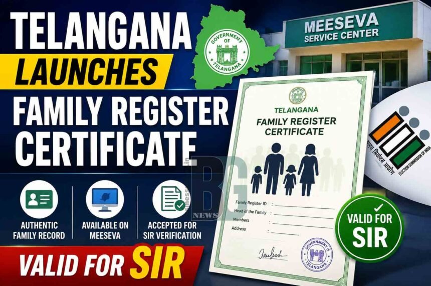 Telangana Launches Family Register Certificate