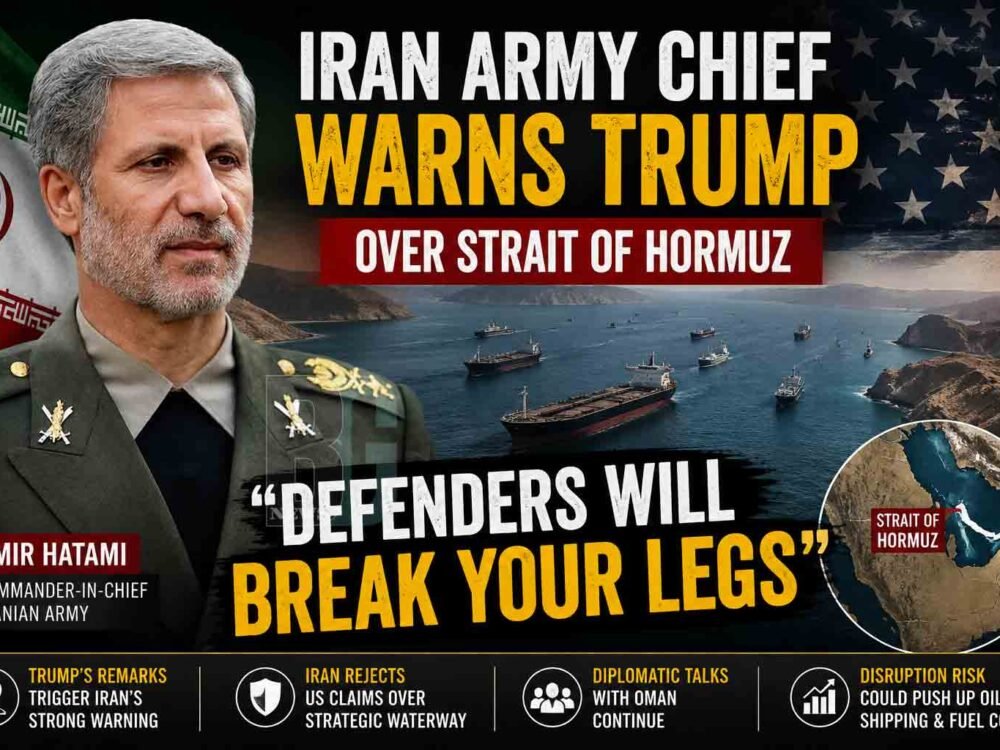 Iran Army Chief Warns Trump Over Strait of Hormuz