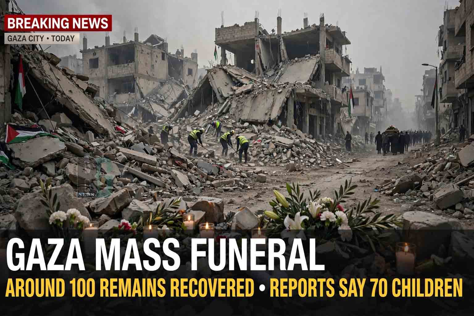 Gaza Holds Mass Funeral After Around 100