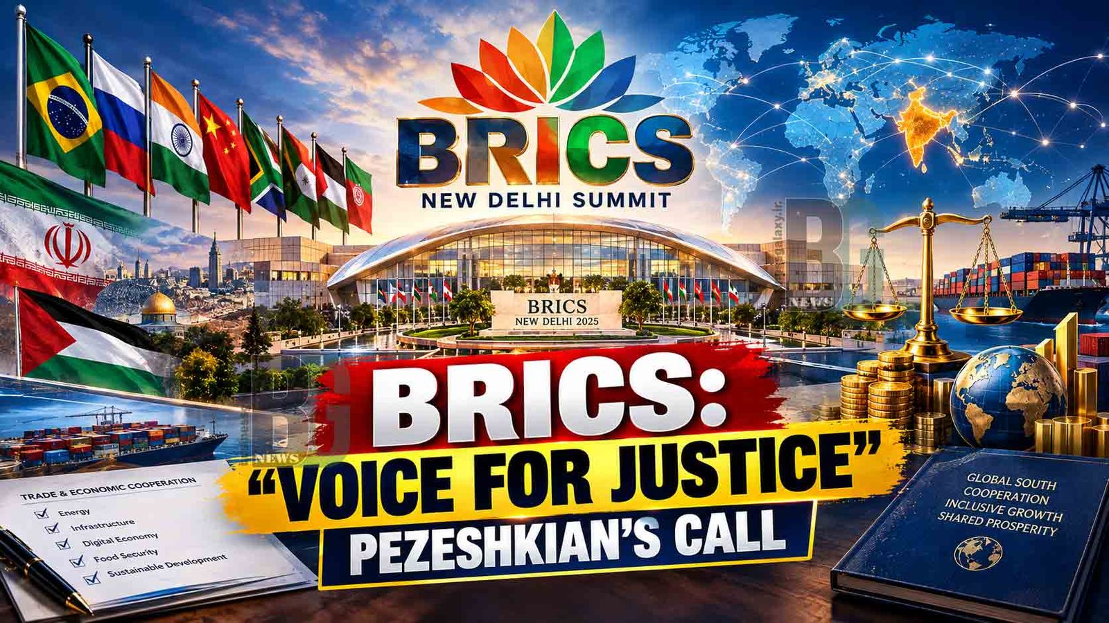 Pezeshkian Calls on BRICS