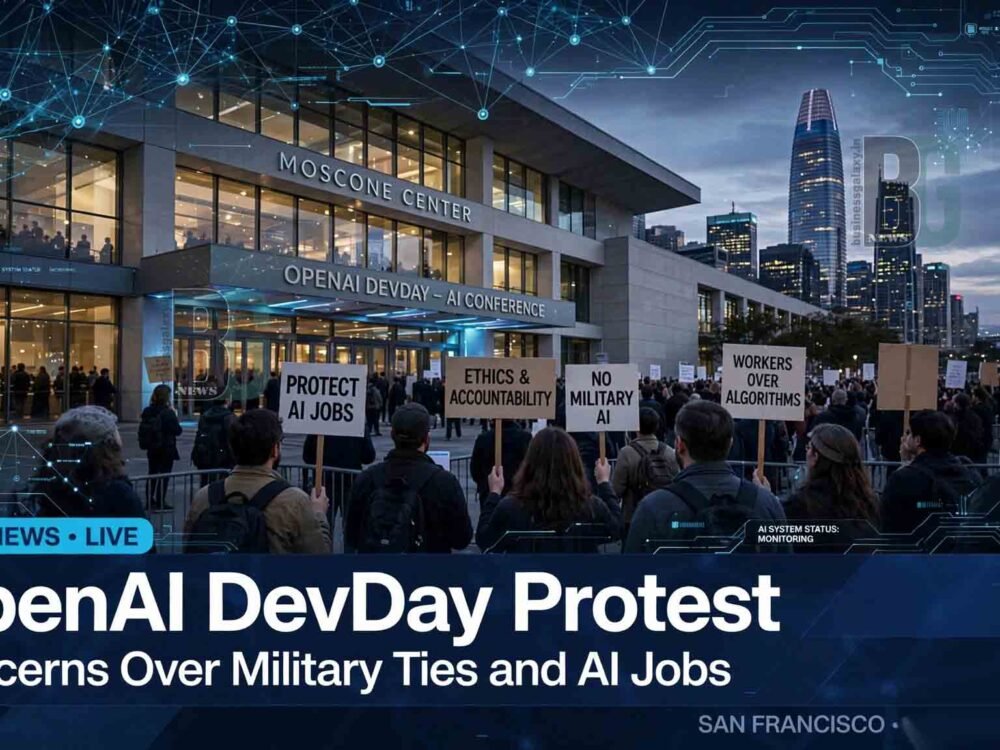 Protesters Gather Outside OpenAI