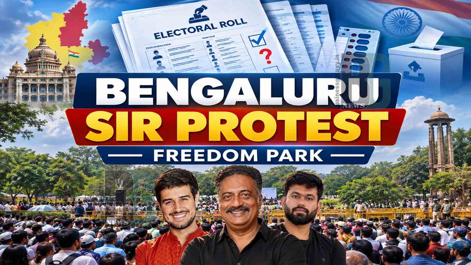 Dhruv Rathee Prakash Raj Join Bengaluru Protest