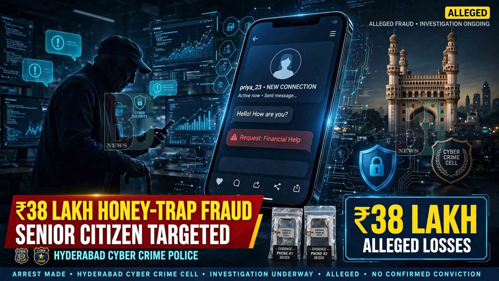 Hyderabad Cyber Crime Police Arrest Man in Honey Trap