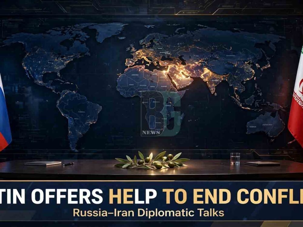 Russian President Vladimir Putin talks with Iranian President Masoud Pezeshkian