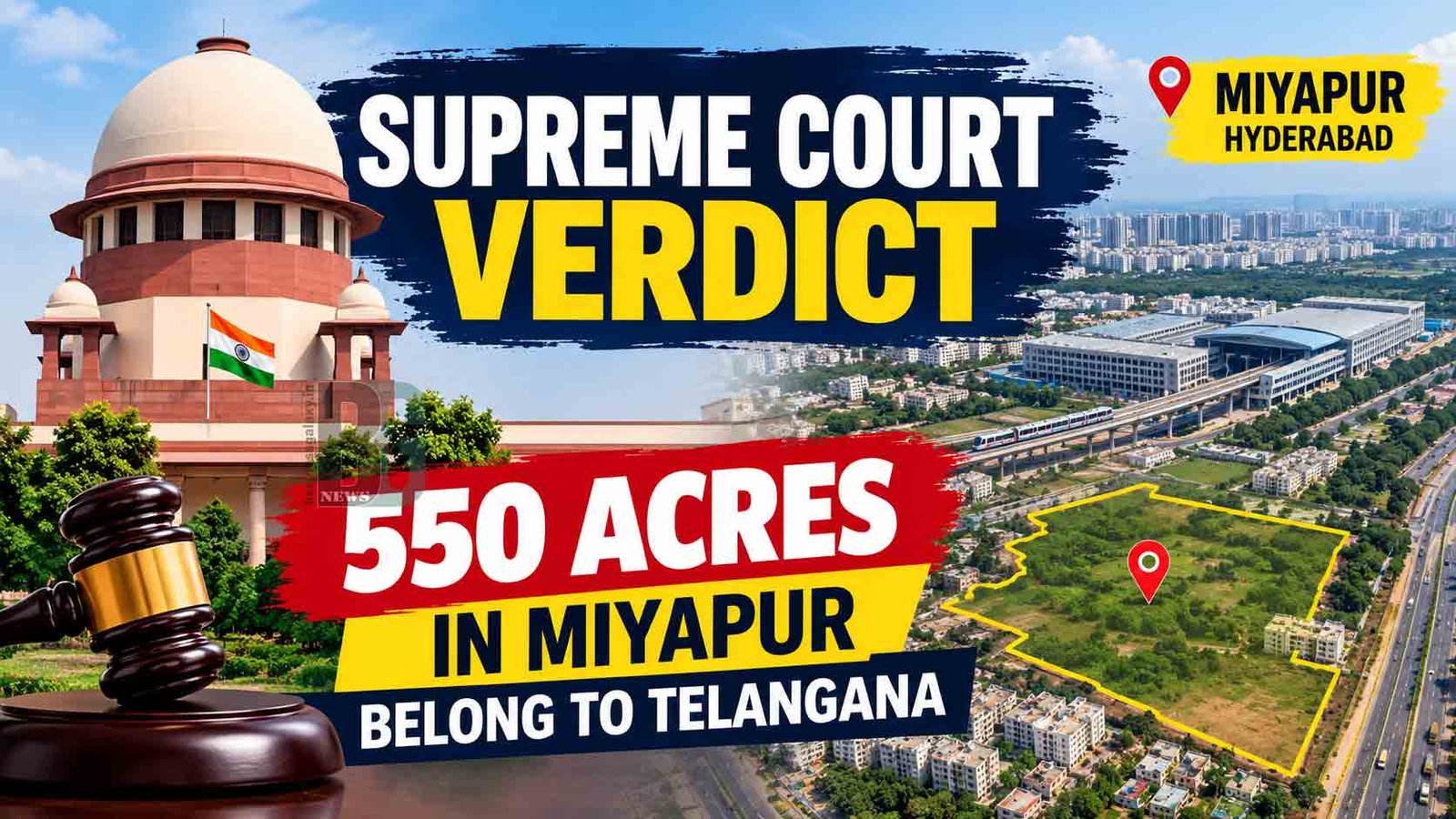 SC Upholds Telangana Government Ownership of 550 Acres in Miyapur