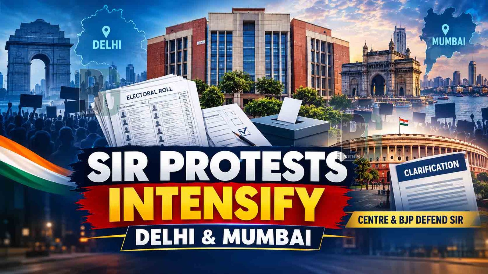 SIR Protests Continue in Delhi and Mumbai