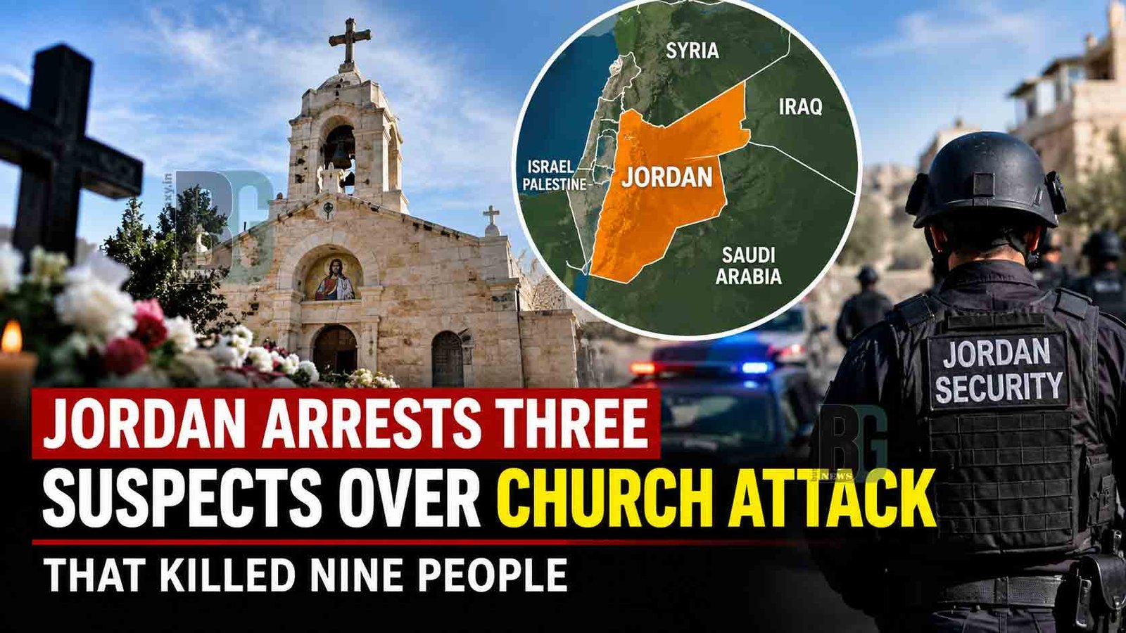 arrested three suspects over a deadly church attack in Karak